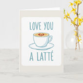 Romantische Love You Latte Kaart (Gele Bloem)