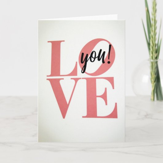 Romantische Love You Matte Kaart (Voorkant)