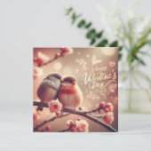 Romantische Lovebirds Valentijnsdag Kaart – Schatt (Staand voorkant)