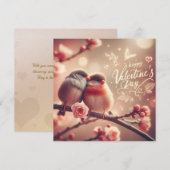 Romantische Lovebirds Valentijnsdag Kaart – Schatt (Voorkant / Achterkant)