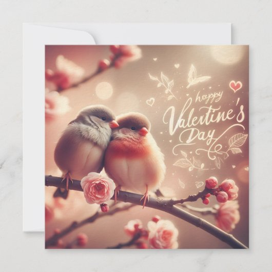 Romantische Lovebirds Valentijnsdag Kaart – Schatt (Voorkant)
