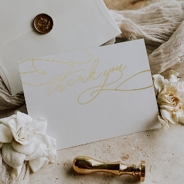 Romantische luxe gouden folie bruiloft dank u kaar uitnodiging briefkaart