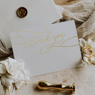 Romantische luxe gouden folie bruiloft dank u kaar uitnodiging briefkaart