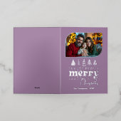 Romantische Luxe Handgetekende Prettig Kerstmis Fo Folie Feestdagenkaart (Buiten Laag)