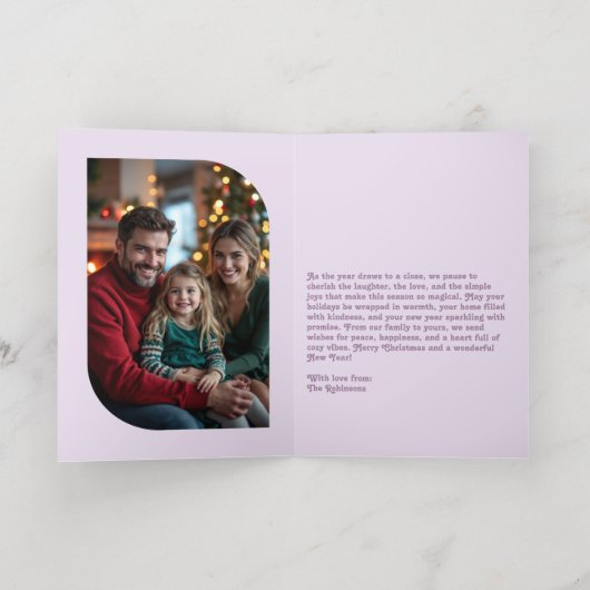 Romantische Luxe Handgetekende Prettig Kerstmis Fo Folie Feestdagenkaart (Binnenlaag)