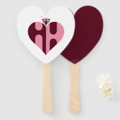 Romantische luxe HH monogram bruiloft Handwaaier (Voorkant en achterkant)