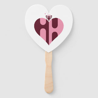 Romantische luxe HH monogram bruiloft Handwaaier