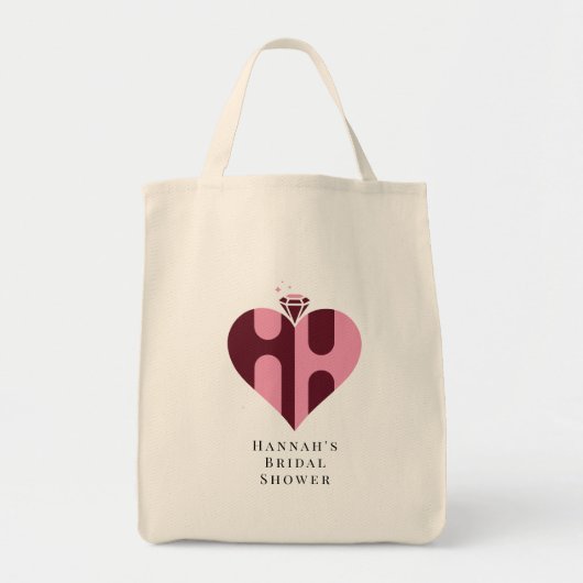 Romantische luxe HH monogram bruiloft Tote Bag (Voorkant)