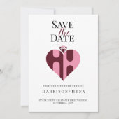 Romantische Luxe HH Monogram Huwelijk Save The Date (Voorkant)