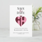 Romantische Luxe HH Monogram Huwelijk Save The Date (Staand voorkant)