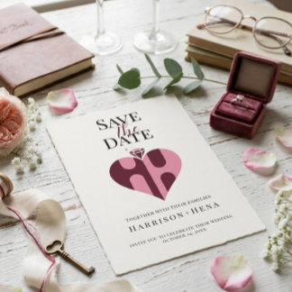 Romantische Luxe HH Monogram Huwelijk Save The Date