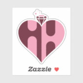 Romantische luxe HH monogram Sticker (Vel)