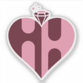 Romantische luxe HH monogram Sticker (Voorkant)