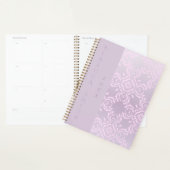 Romantische luxe stijlvolle lichtroze damastpatroo planner (Display)