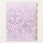 Romantische luxe stijlvolle lichtroze damastpatroo planner (Achterkant)