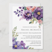 Romantische  luxe Wildflower bruiloft Kaart (Voorkant)