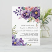 Romantische  luxe Wildflower bruiloft Kaart (Staand voorkant)