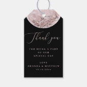 Romantische maan | Elegante zwarte bruiloft bedank Cadeaulabel (Voorkant)