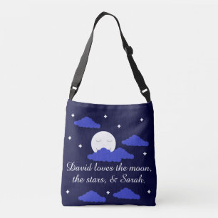 Romantische Maan met Sterren: Crossbody Tas