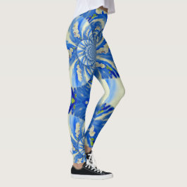 Romantische maanblauw en witte orchideeën leggings