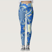 Romantische maanblauw en witte orchideeën leggings (Voorkant)