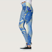 Romantische maanblauw en witte orchideeën leggings (Links)