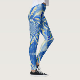 Romantische maanblauw en witte orchideeën leggings