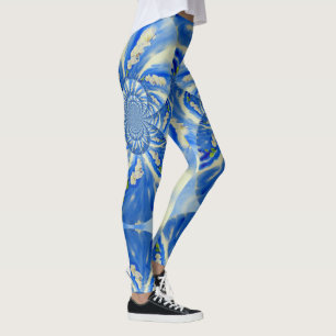 Romantische maanblauw en witte orchideeën leggings