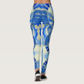 Romantische maanblauw en witte orchideeën leggings (Achterkant)