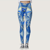 Romantische maanblauw en witte orchideeën leggings (Voorkant)
