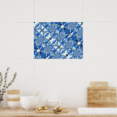 Romantische maanblauw en witte orchideeën poster (Keuken)