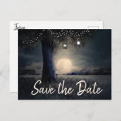 Romantische maanlicht- en lantaarnbomen redden de  briefkaart (Voorkant / Achterkant)