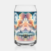 Romantische maanlicht Waterverf nachtscène Blikvorm Glas (Links)