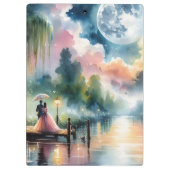 Romantische maanlicht Waterverf nachtscène Klembord (Achterkant)