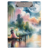 Romantische maanlicht Waterverf nachtscène Klembord (Voorkant)