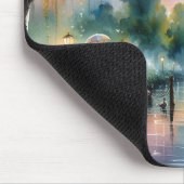 Romantische maanlicht Waterverf nachtscène Muismat (Hoek)