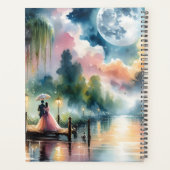 Romantische maanlicht Waterverf nachtscène Planner (Achterkant)