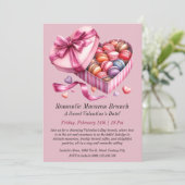 Romantische Macaron brunch uitnodiging (Staand voorkant)