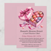 Romantische Macaron brunch uitnodiging (Voorkant / Achterkant)