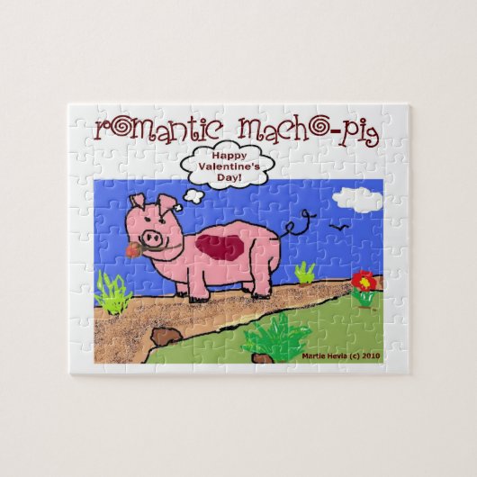 Romantische Macho Pig Puzzel beroemd gemaakt door Legpuzzel (Horizontaal)