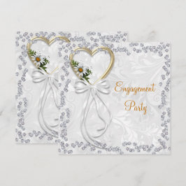 Romantische Madelief, Diamanten & Witte Lint Verlo Kaart