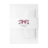 Romantische Magenta Bow Bloemen Huwelijk Uitnodigingen Wikkel (Voorkant Voorbeeld)