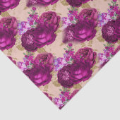 Romantische magenta-Rozen en goudbladeren op stran Tissuepapier (Detail)