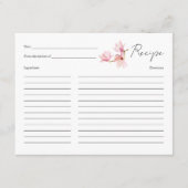 Romantische Magnolia Vrijgezellenfeest Recept Kaar Informatiekaartje (Voorkant)