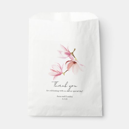 Romantische Magnolia Waterverf Vrijgezellenfeest Bedankzakje (Voorkant)