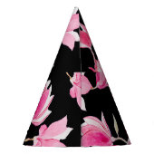 Romantische Magnolia: Zwarte Waterverf Feesthoedjes (Achterkant)