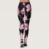 Romantische Magnolia: Zwarte Waterverf Leggings (Achterkant)