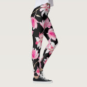Romantische Magnolia: Zwarte Waterverf Leggings (Rechts)