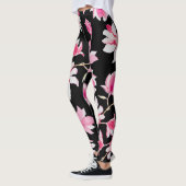 Romantische Magnolia: Zwarte Waterverf Leggings (Links)
