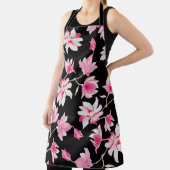 Romantische Magnolia: Zwarte Waterverf Schort (Insitu)